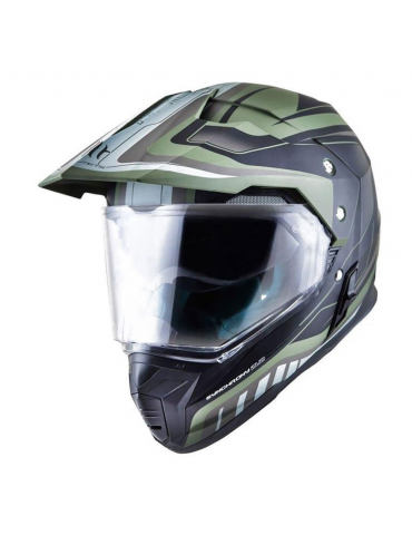 MT Helmets - Casco MT synchrony duo sport tourer verde militar / negro mate