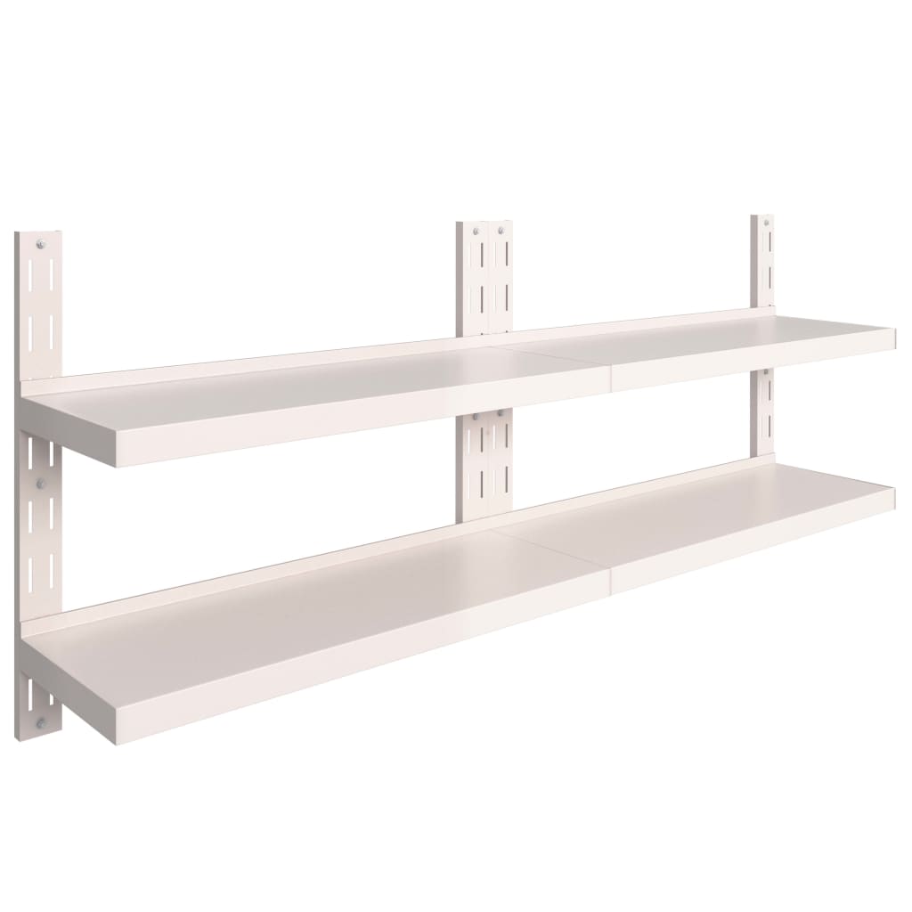 Vidaxl Estanterías Flotantes 2 Niveles Acero Inoxidable 200x30cm 240x30cm 300x30cm