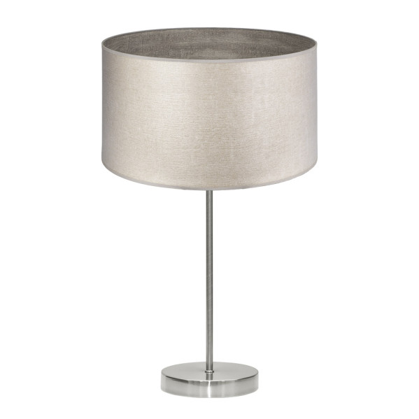 Sobremesa alto tania 1xe27 niquel/madera gris 62x30x30 cm