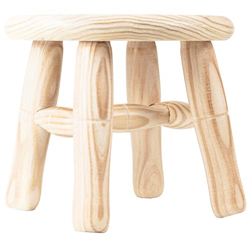 TIENDA EURASIA - Taburetes Redondos con Reposapies de Madera, Diseño Nordico
