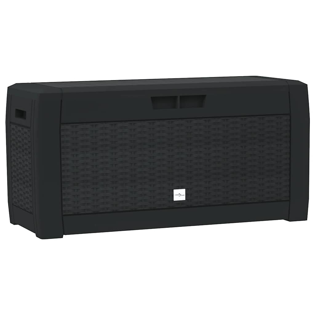 vidaXL Caja almacenaje de jardín polipropileno 119x48x60 cm en color Antracita/Marrón