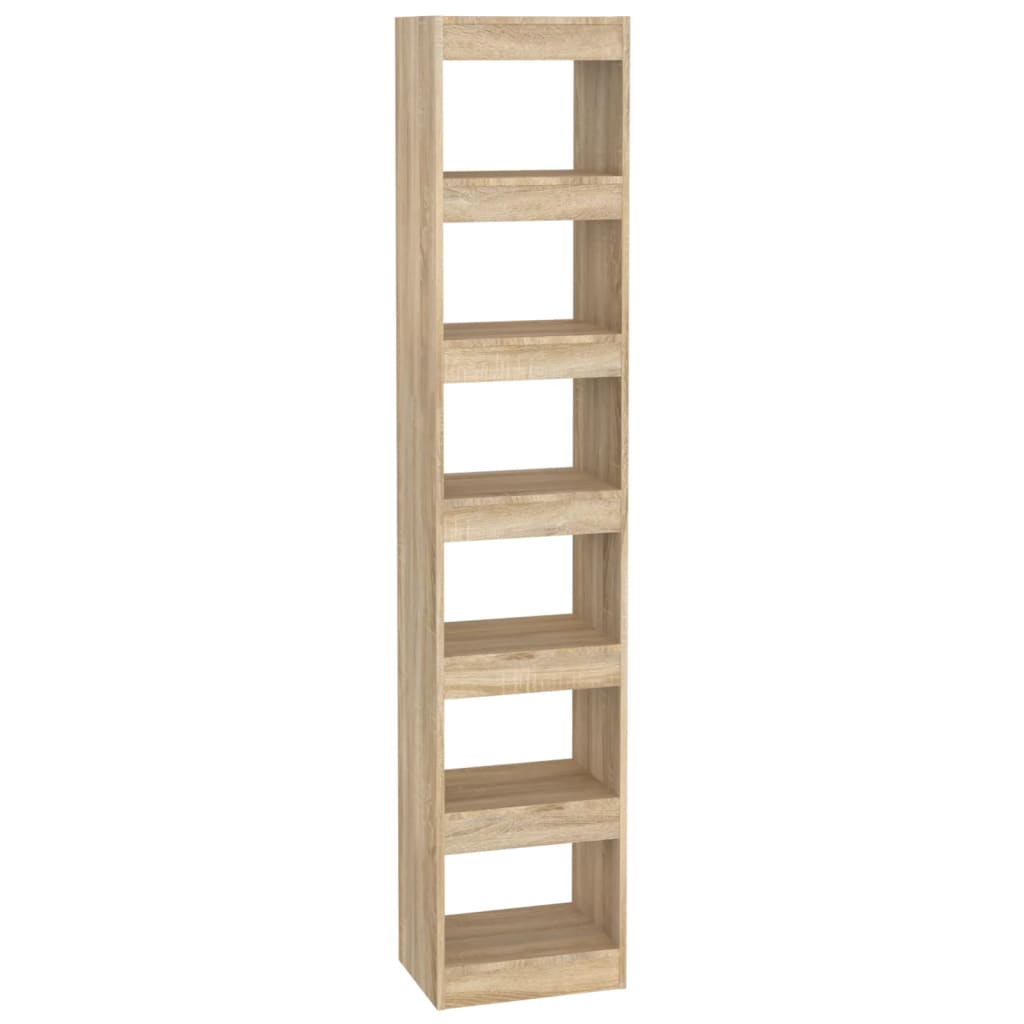 vidaXL Estantería de libros/divisor de espacios 40x30x198 cm Blanco, Negro, Roble Sonoma Mueble Almacenaje Estantería para Oficina, Estudio, Dormitorio Estantería/Librería/ mueble de Almacenamiento