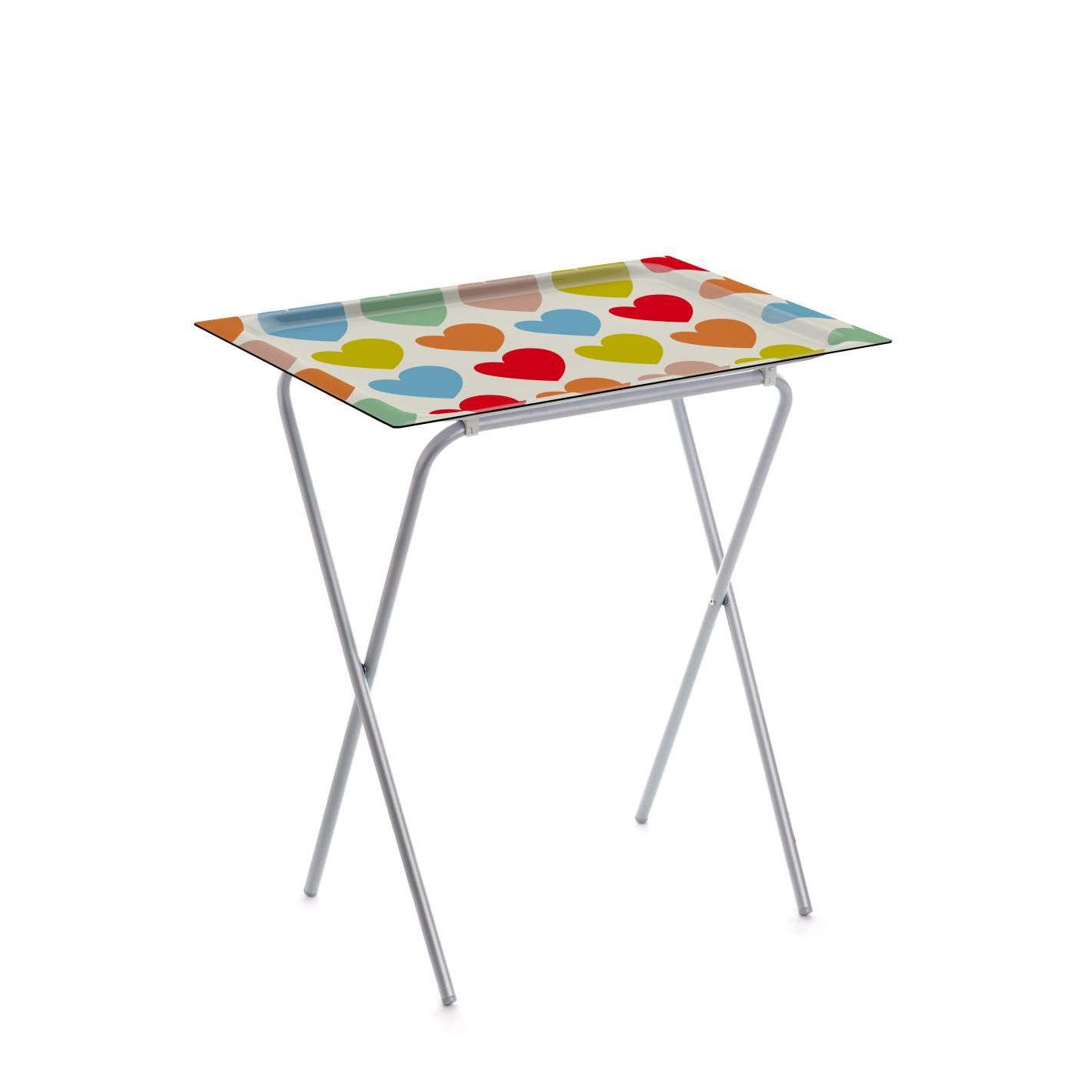 DON HIERRO - Mesa plegable auxiliar ADA con bandeja extraíble para interior y exterior-