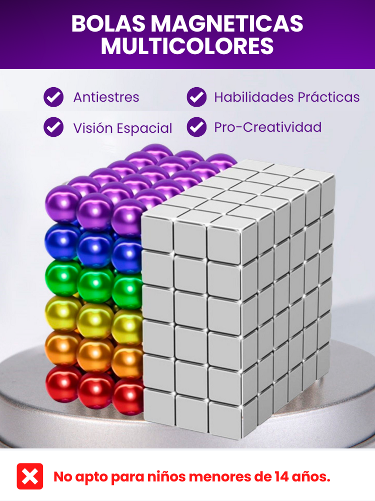 MAGIC SELECT Bolas Magnéticas de Colores 5mm para Construcción de Figuras y  Juegos Creativos