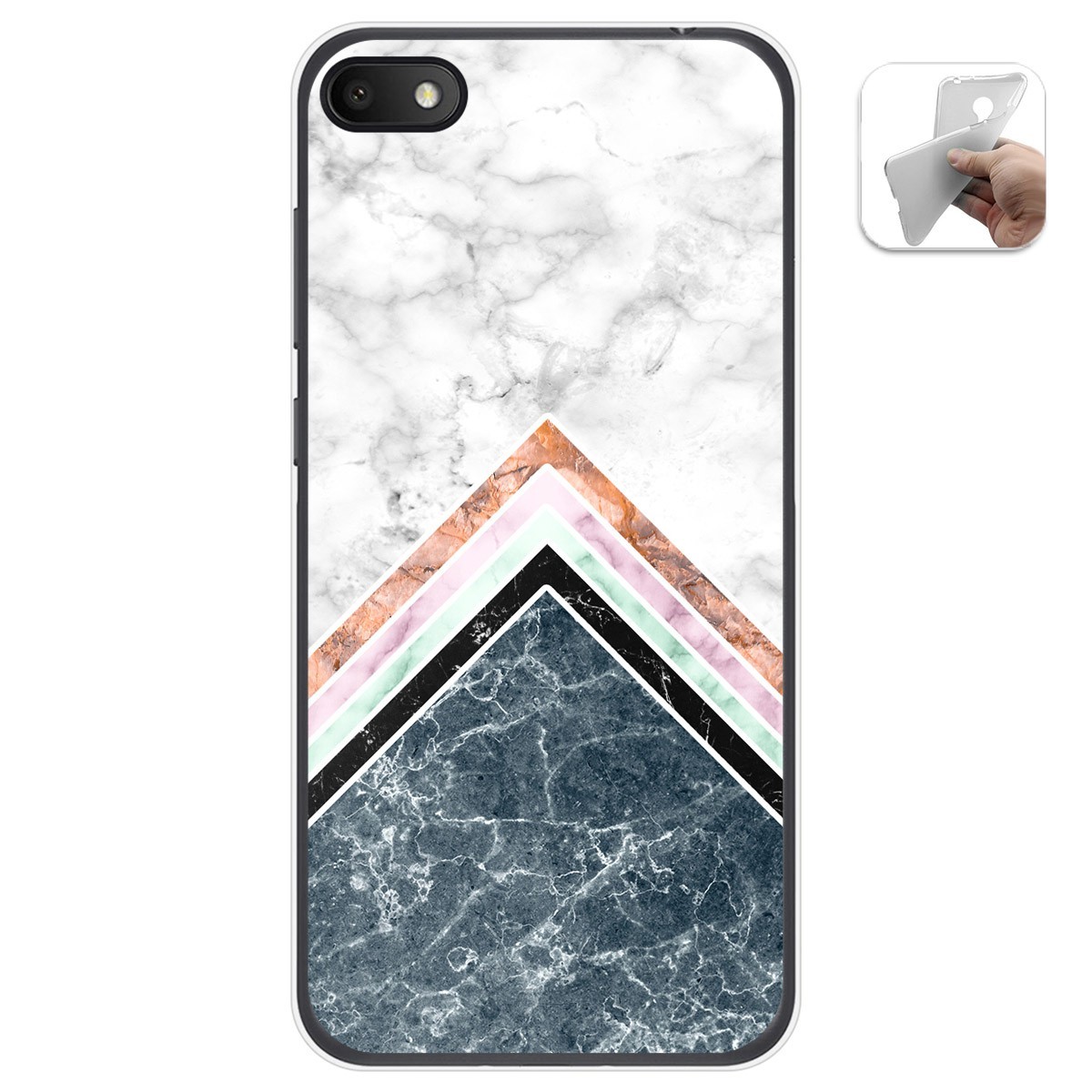 Tumundosmartphone Funda Gel Tpu para Alcatel 1V 2019 diseño Mármol 05 Dibujos