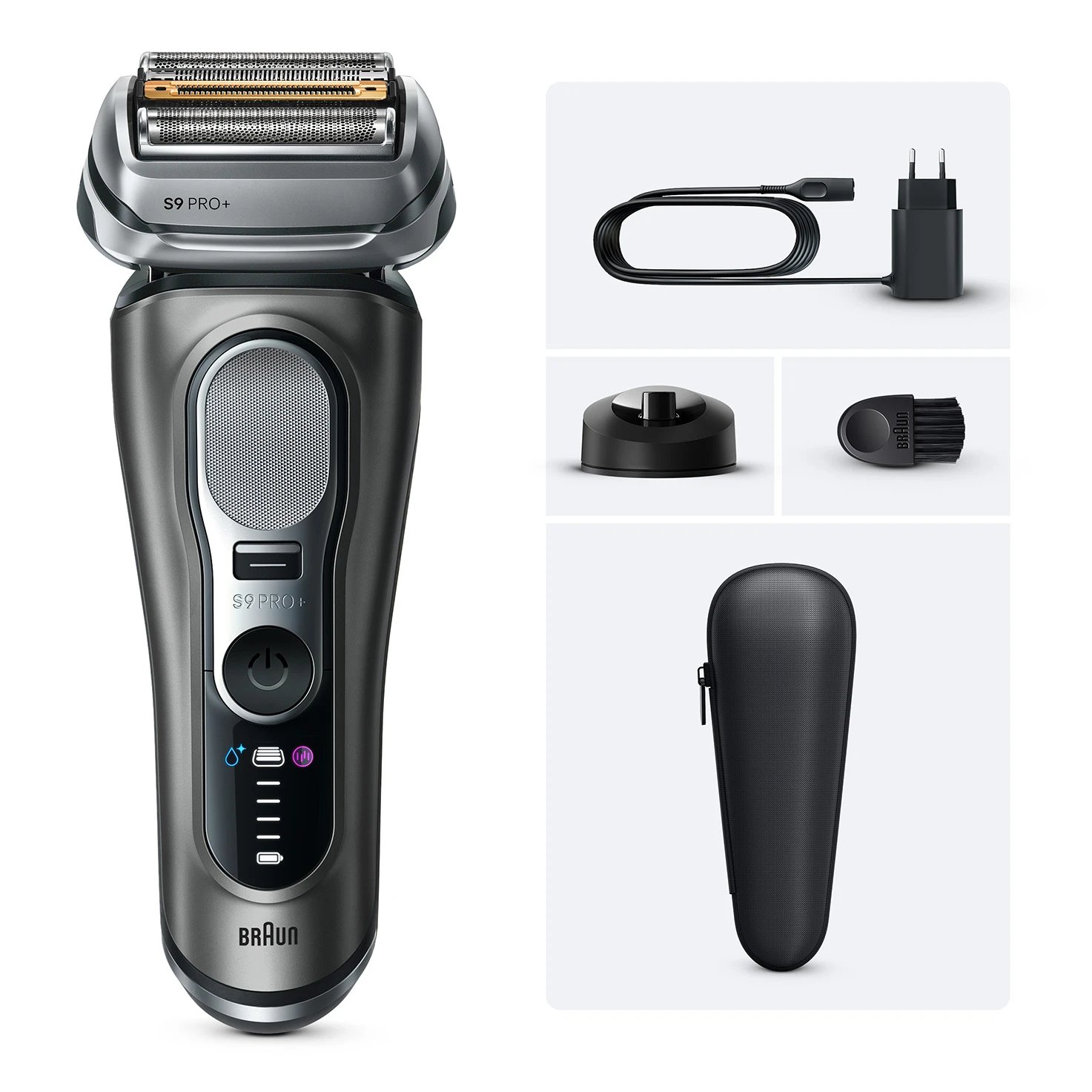 Braun - Afeitadora eléctrica hombre Serie 9 9615s mojado y seco con sistema de láminas y cabezal de 6 elementos, 60 min autonomía, gris
