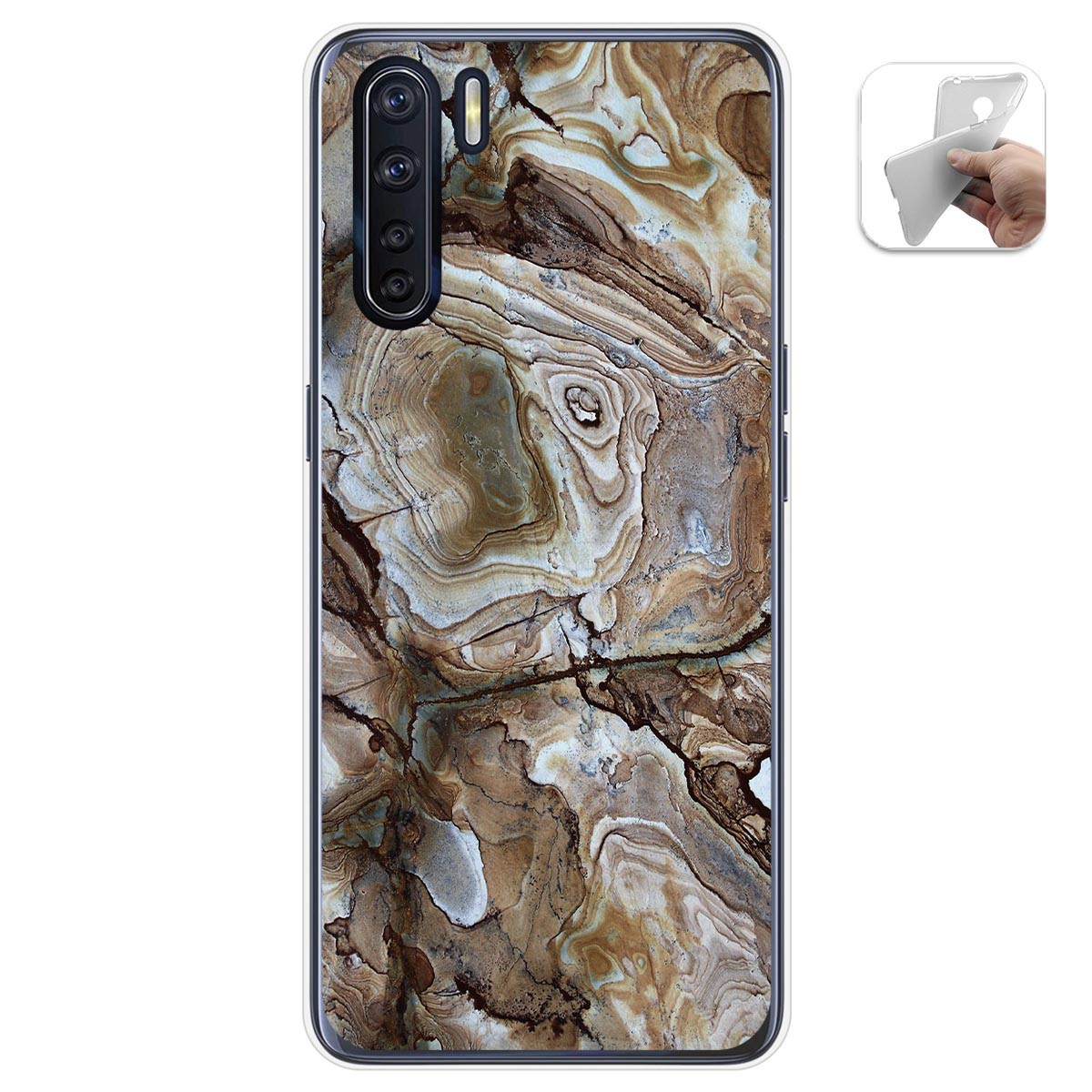 Tumundosmartphone Funda Gel Tpu para Oppo A91 diseño Mármol 14 Dibujos