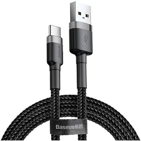 Baseus cafule cable - usb to usb-c connect & charge cable 2 a, 2 m (grey/black)