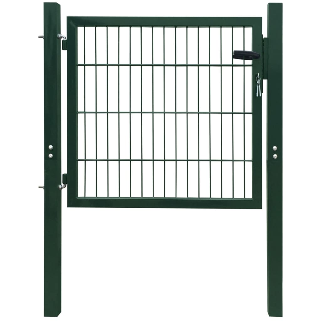 vidaXL Puerta de Valla Metálica Acero 103x150 cm Reja de Jardín Color Antracita,  Verde, y mas