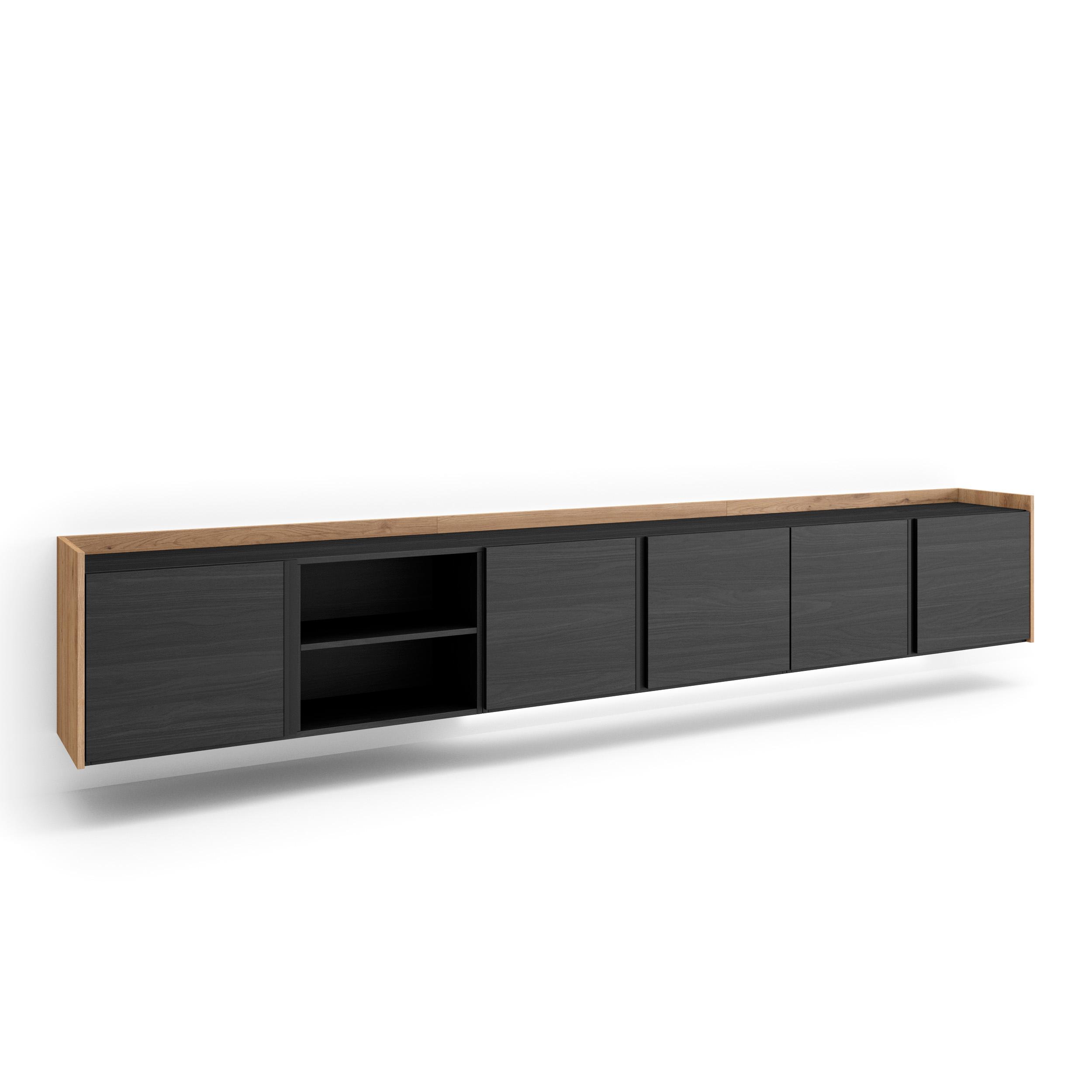 Mueble TV, Televisión, 309x35x50cm, Para TV hasta 80", Colgado, Suspendido, LED