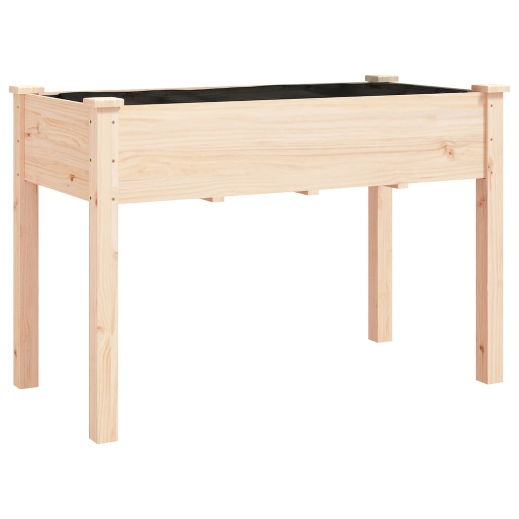 vidaXL Jardinera con forro interior madera maciza abeto 118x59x76 cm