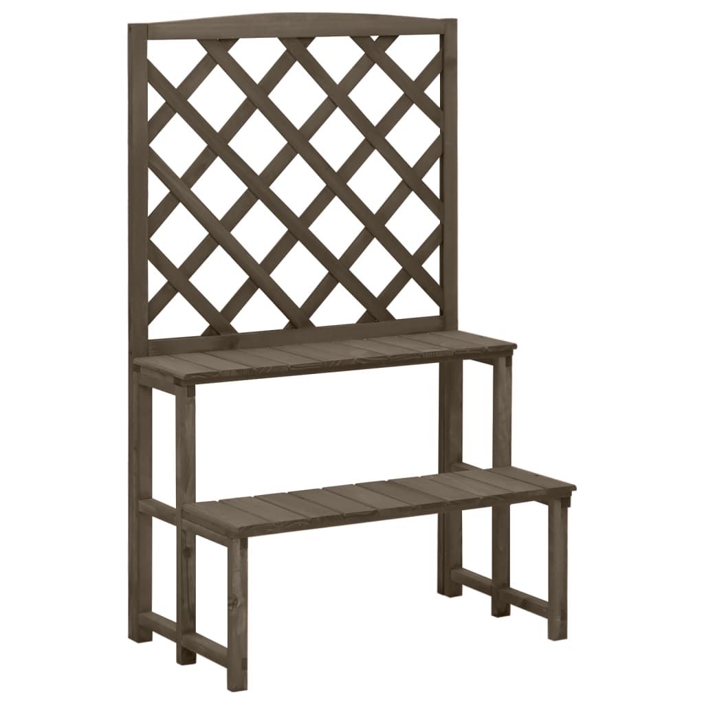 vidaXL Madera de Abeto Soporte de Plantas y Enrejado Flores Macetas Jardín Color Marrón,  Gris, y mas