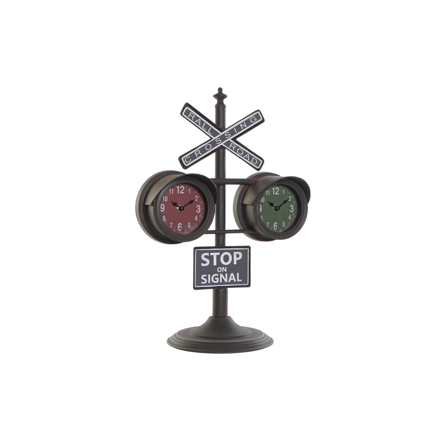 RELOJ SOBREMESA HIERRO CRISTAL 36X22X52 SEMAFORO RE187289