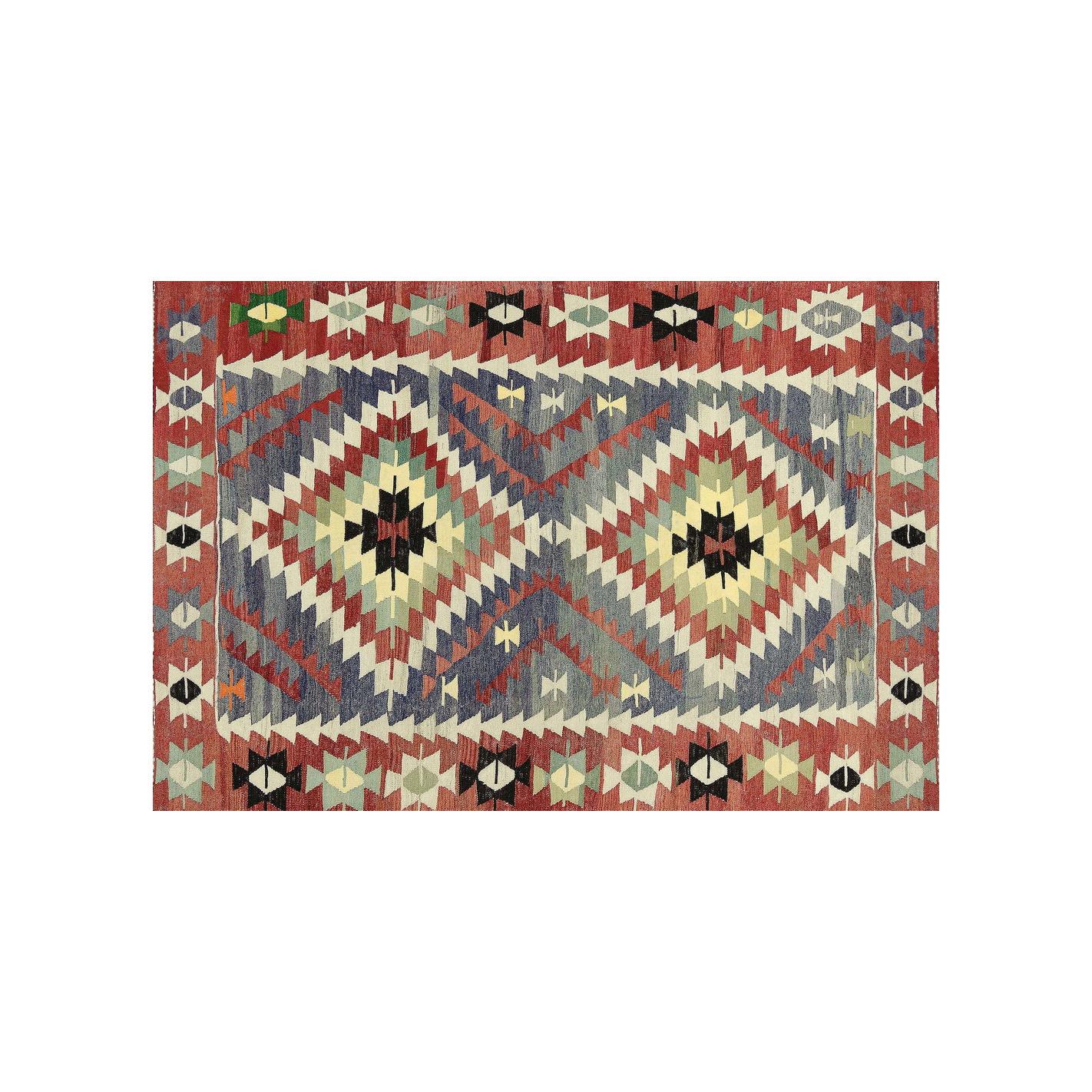 Vilber, Alfombra Vinilo, Étnico, Rombos, Pasillo, Cocina, Salón, Hogar. Multicolor. Diferentes tamaños.  Kilim.2574 01.