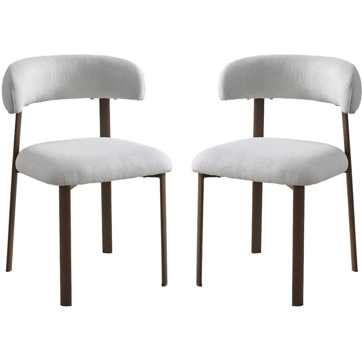 Habitat y Jardin - Lote de 2 sillas de comedor "Aurea" imitación madera - Gris claro