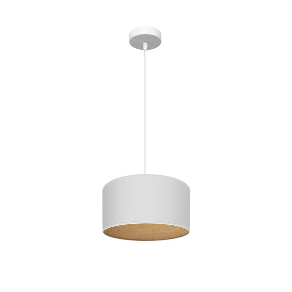 Colgante tania 1xe27 blanco/blanco-madera clara regx30x30 cm