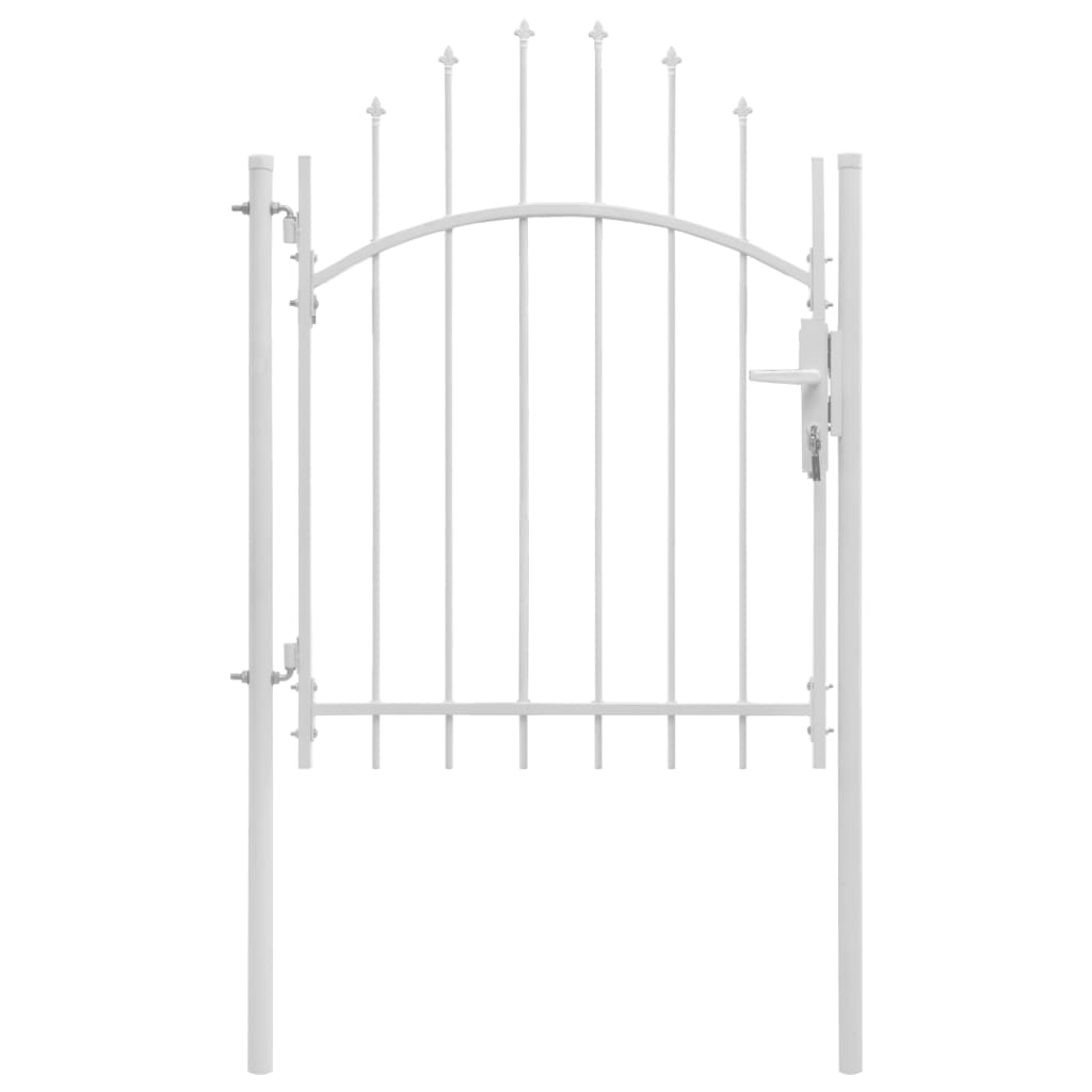vidaXL Puerta de Jardín con Arco Superior 1x2m Acero Vallas de Entradas Color Blanco,  Negro, y mas