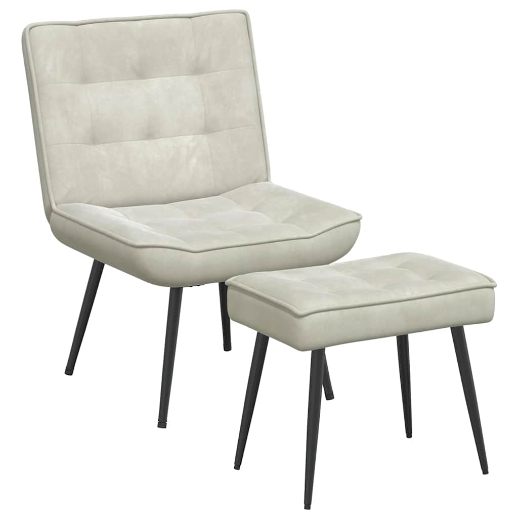 vidaXL Sillón de relax con reposapiés terciopelo Multicolor