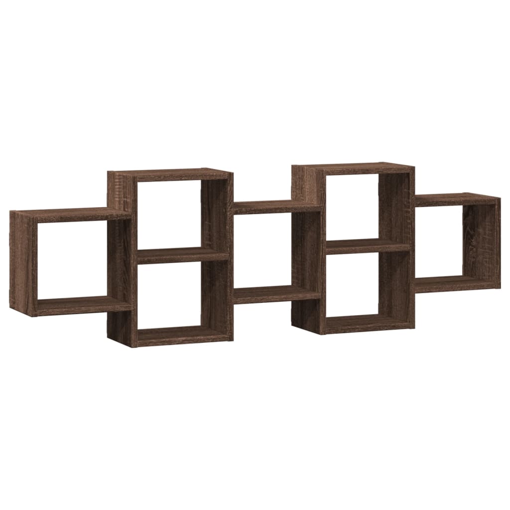 vidaXL Estantería de pared madera de ingeniería 129x18x42 cm Multicolor