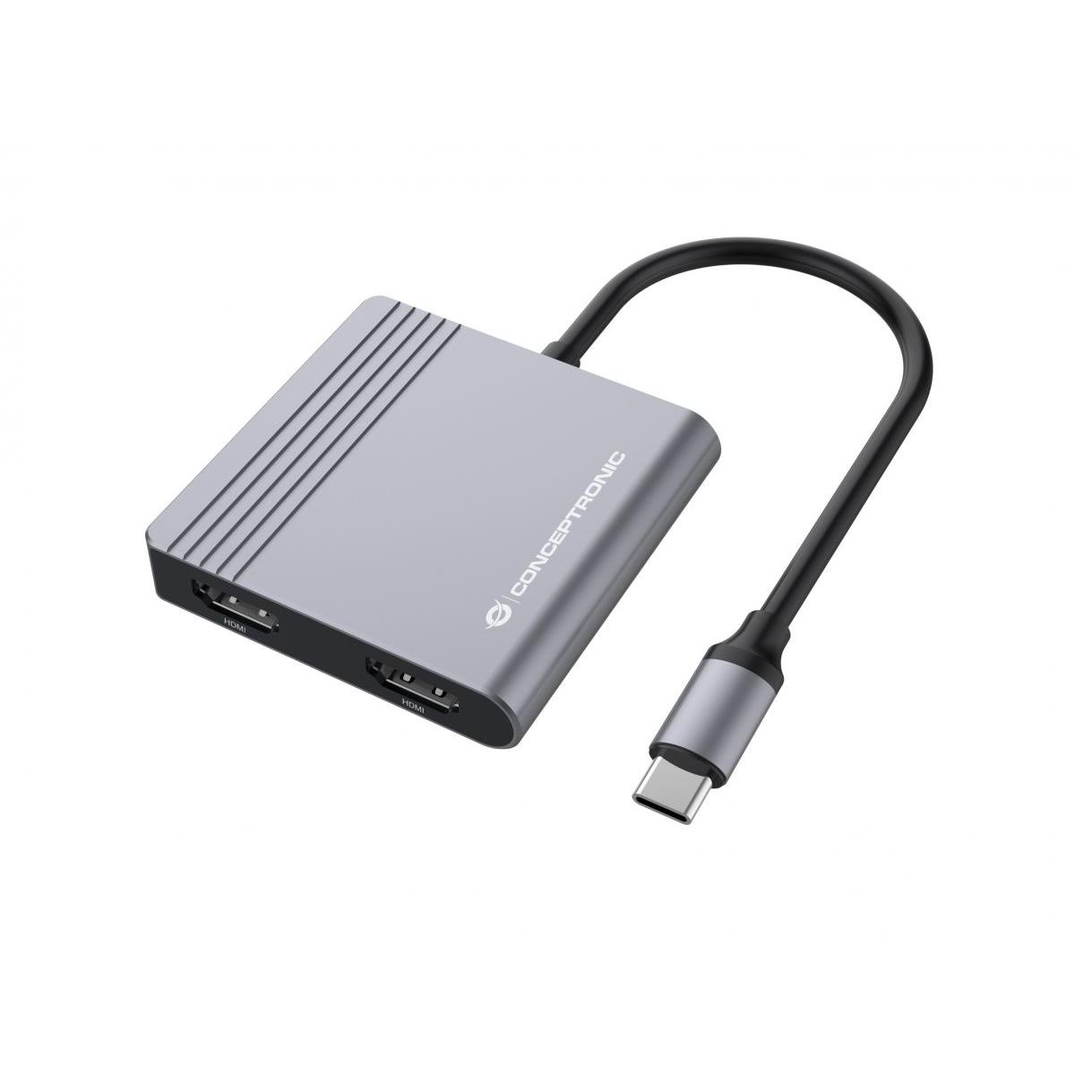 Conceptronic donn13g laptop dock and port replicator wired usb 3.2 gen 1 (3.1 gen 1) type-c gray