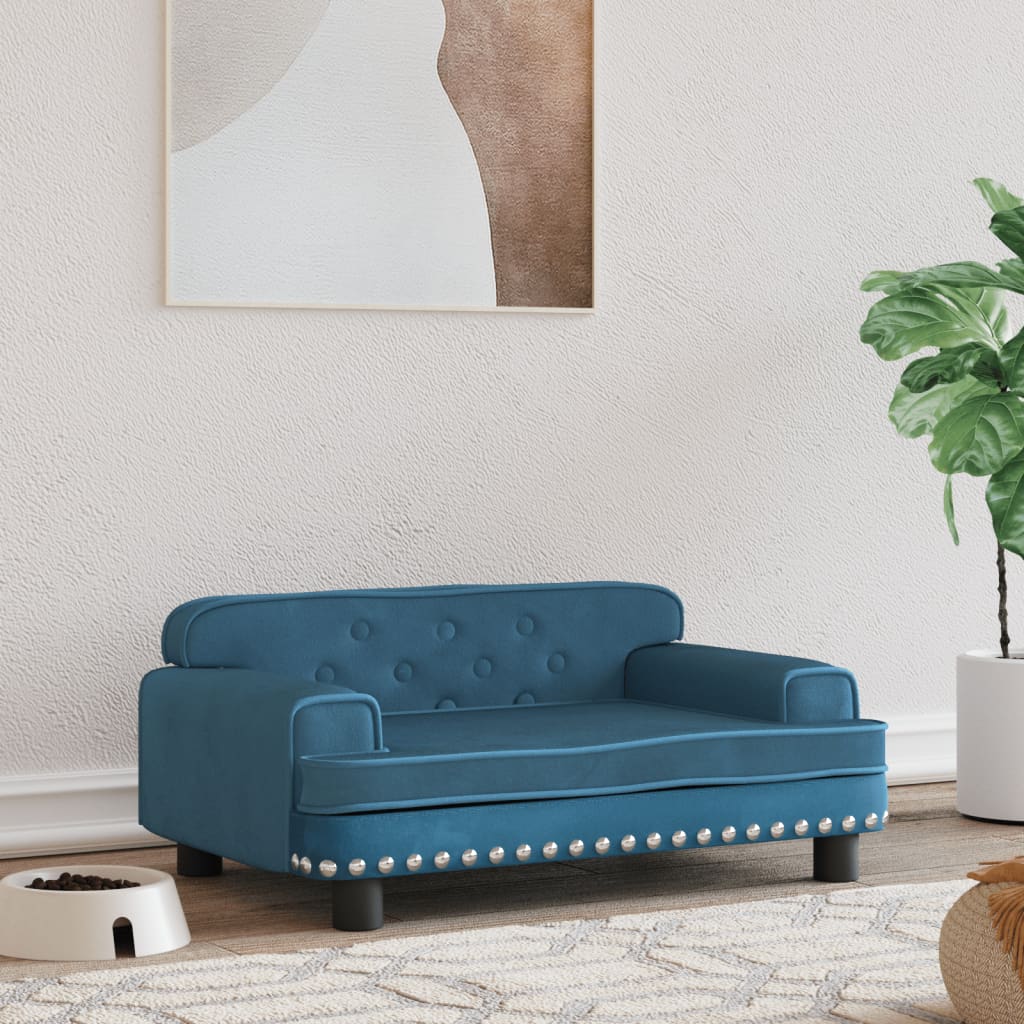 vidaXL Cama para perros de terciopelo 70x45x30 cm sofá para perros Color Azul,  Crema,  Gris claro y mas