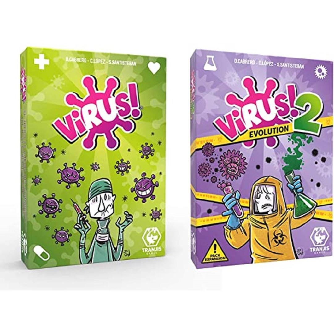 Tranjis Games - Tranjis Games Pack Juego de Cartas Virus 1 + Expansión Virus 2 Evolution