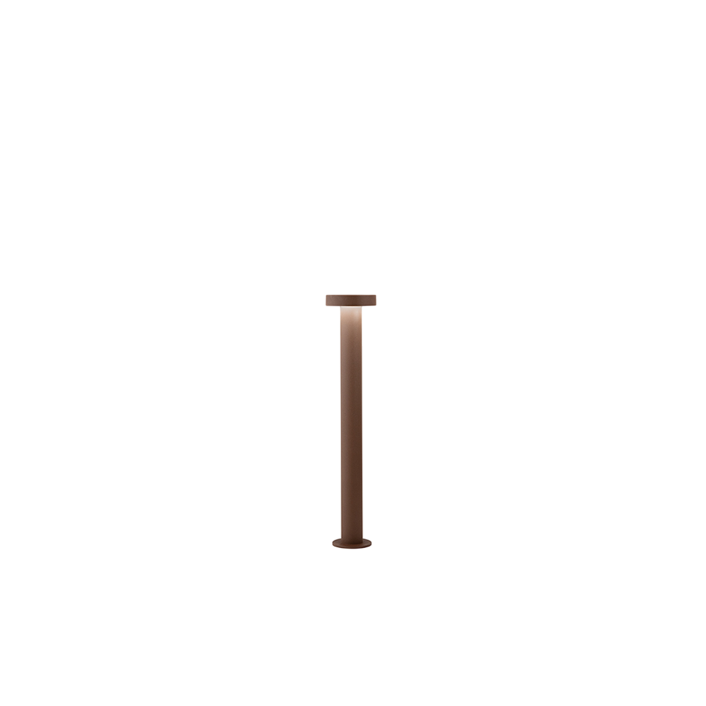 Taburete - Poste de jardín LED de 12 W, IP65, 960 lm, 60 cm de altura, 3000 K, aluminio pintado, poste para exteriores, acero corten - Perenz