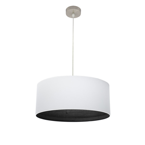 FABRILAMP Colgante Tatiana 1xe27 Niquel/blanco-mad.Negra Regx50x50 Cm