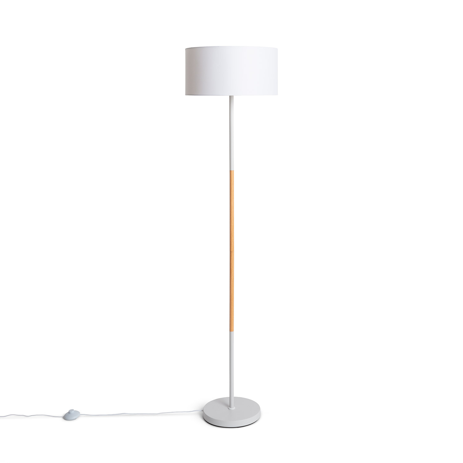 Ledkia Lámpara de Pie Silinda - Diseño Nórdico en Madera y Metal con Iluminación LED Personalizable