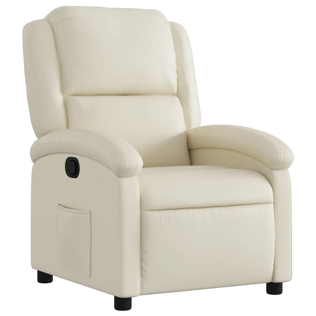 vidaXL Sillón reclinable de cuero sintético Negro, Crema, Gris Sillon Dormitorio Sillon Comodos Silla Relax Sillón Sofá
