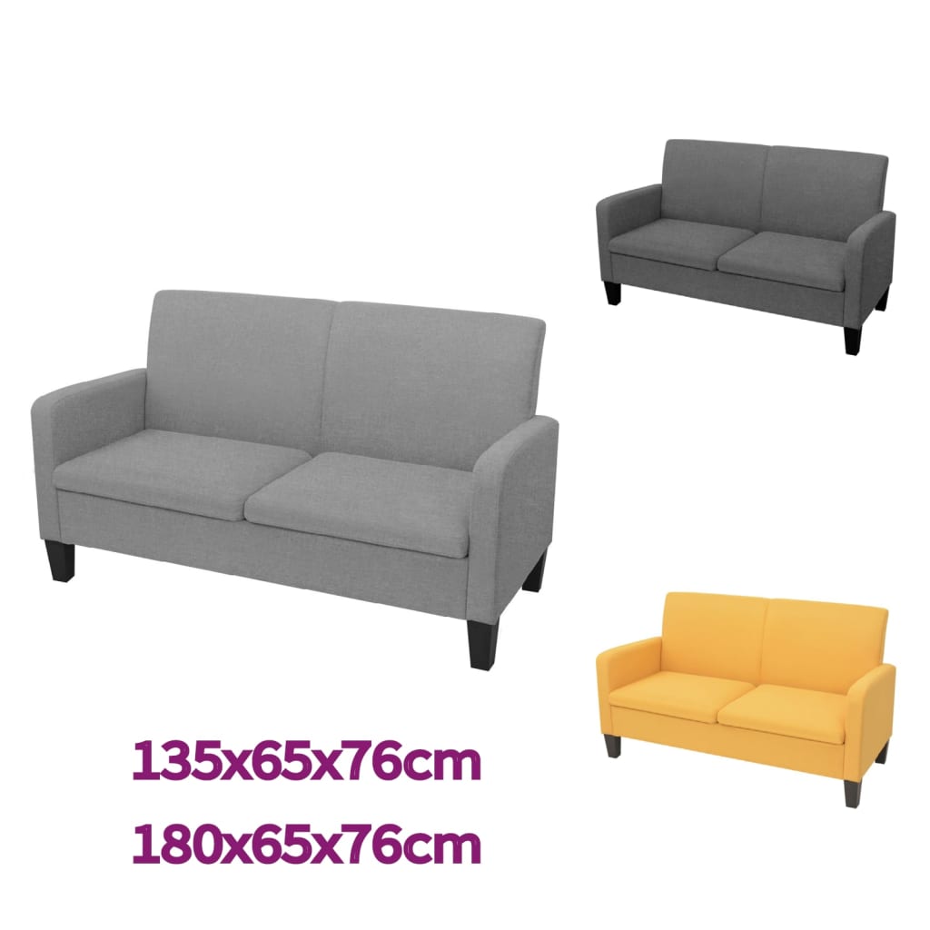 vidaXL Sofá de 3 plazas 180x65x76 cm gris claro