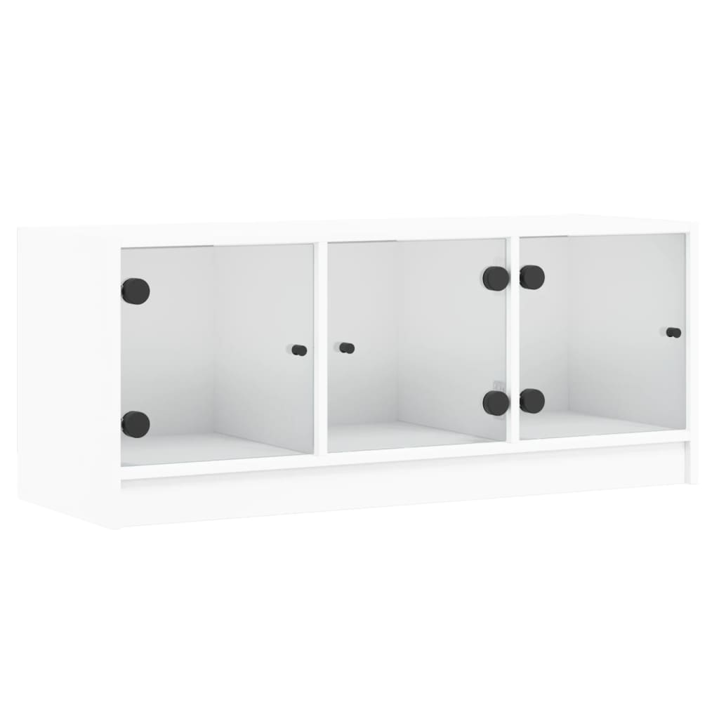 vidaXL Mueble de TV con puertas de vidrio 102x37x42 cm, Mueble de Salon, Mueble TV, Mueble TV salon, Mesa de TV, Mueble tele