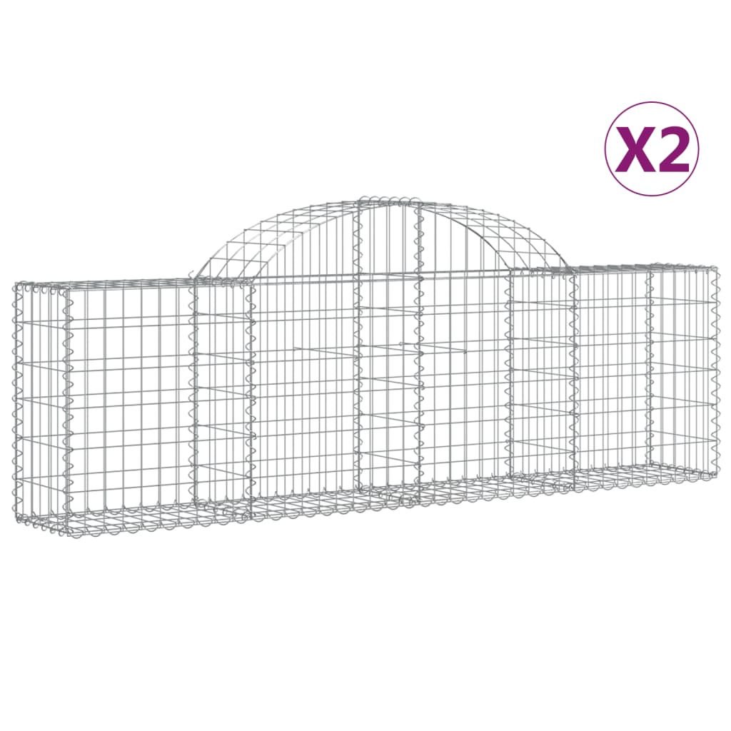 Vidaxl Cestas Gaviones Hierro Arco 200x30x40/60cm