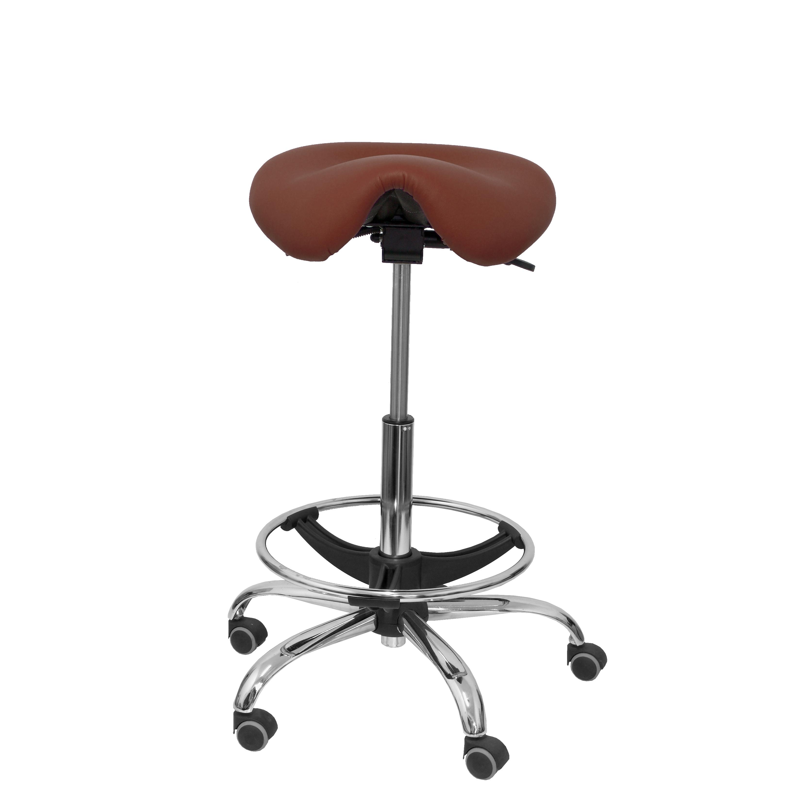 Taburete Clínico Giratorio Ergonómico Regulable en Altura Piqueras Y Crespo Similpiel Chocolate
