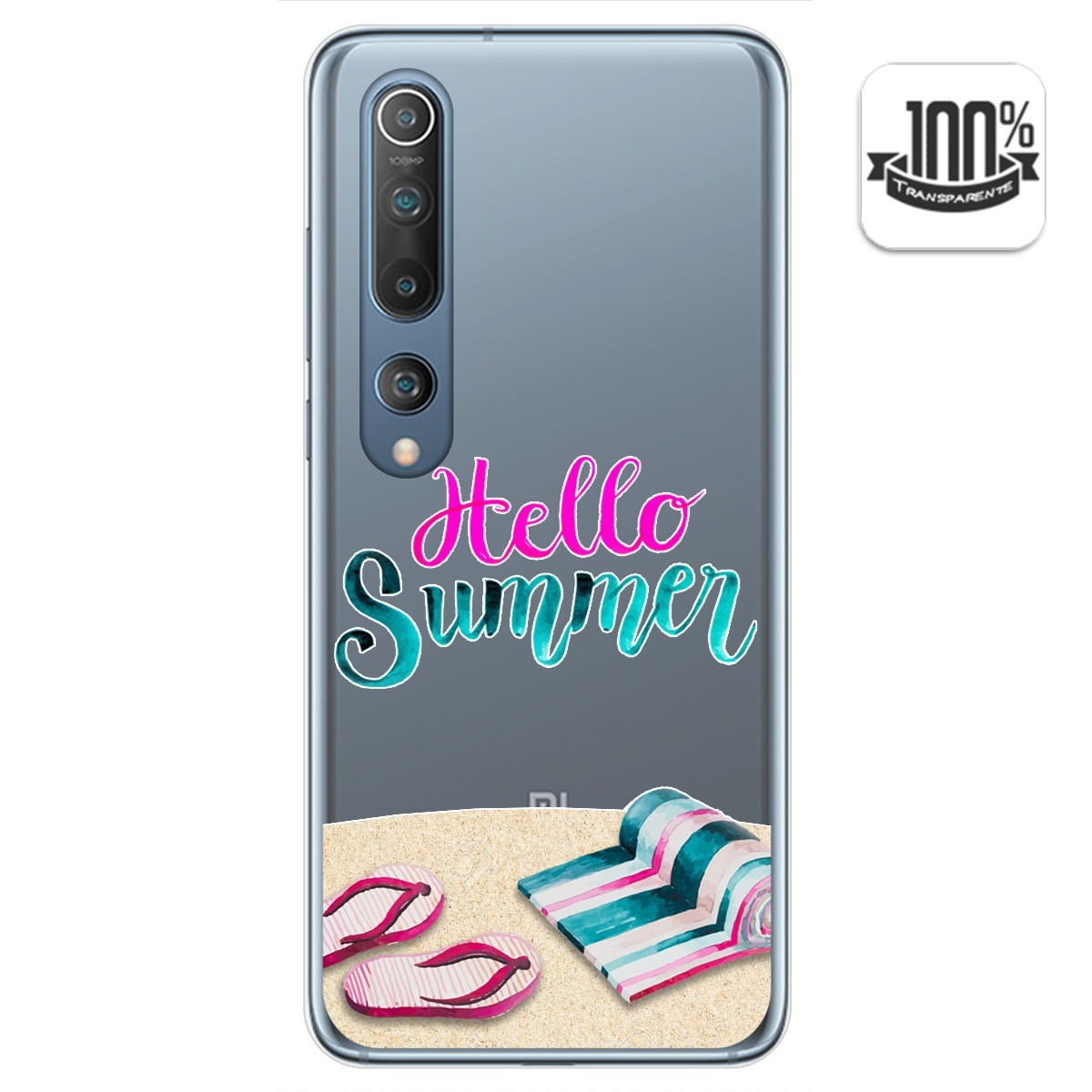 Tumundosmartphone Funda Gel Transparente para Xiaomi Mi 10 / Mi 10 Pro diseño Summer Dibujos