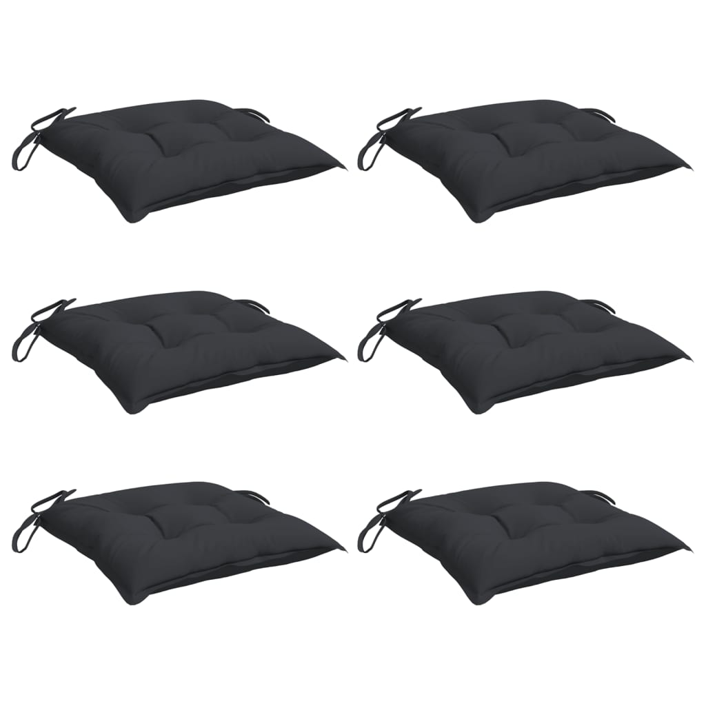 vidaXL Cojines de palets de jardín 6 uds tela Oxford negro 50x50x7 cm