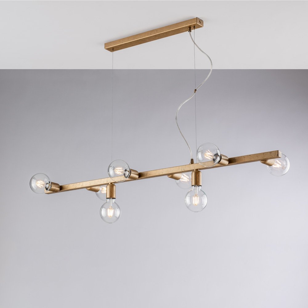 Araña Contemporánea Fabian Gold 8 Luces E27