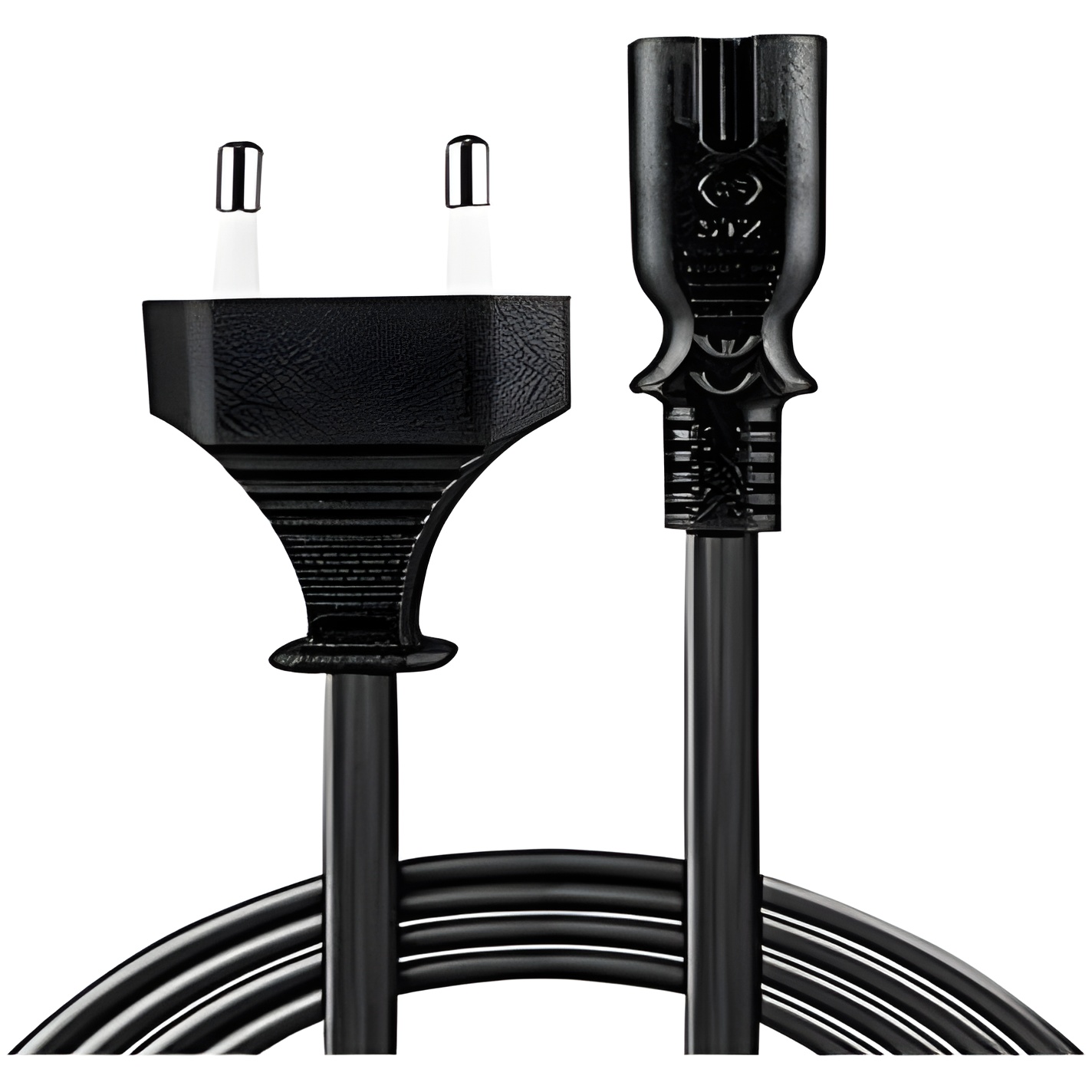 Lindy 30421 - Cable (2 m, CEE7/16, C7 acoplador, Negro)