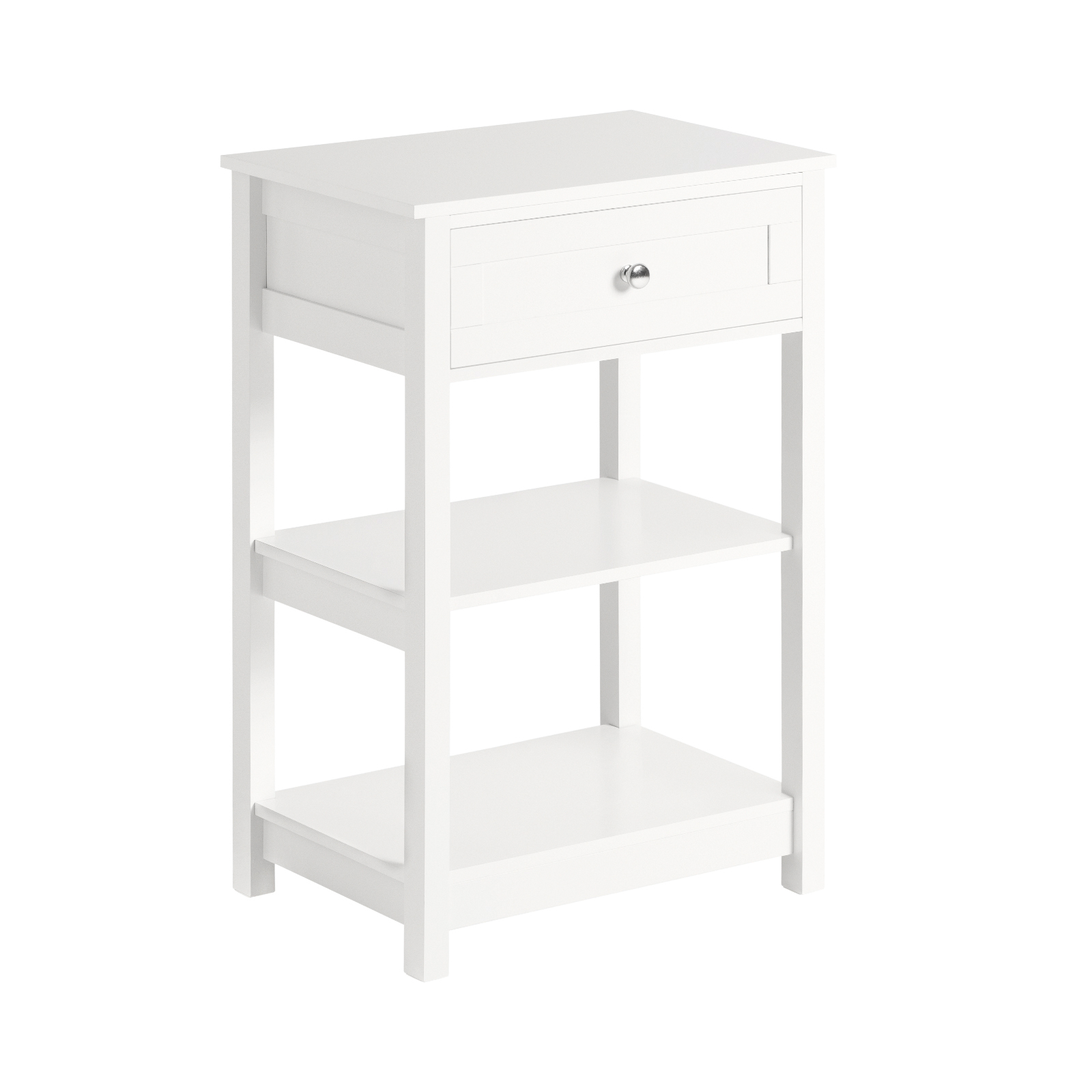 SoBuy FBT46-W,ES Mesa Auxiliar con 1 cajón, Consola,mesita de Noche para salón Comedor, teléfono o lampara (Blanco)