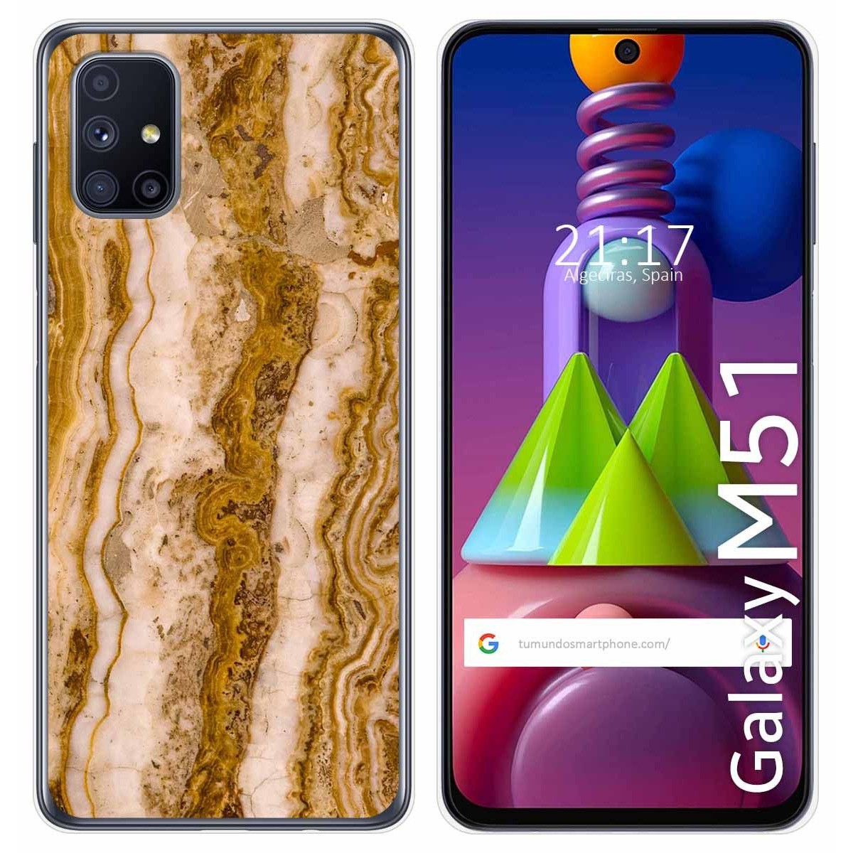 Tumundosmartphone Funda Gel Tpu para Samsung Galaxy M51 diseño Mármol 10 Dibujos