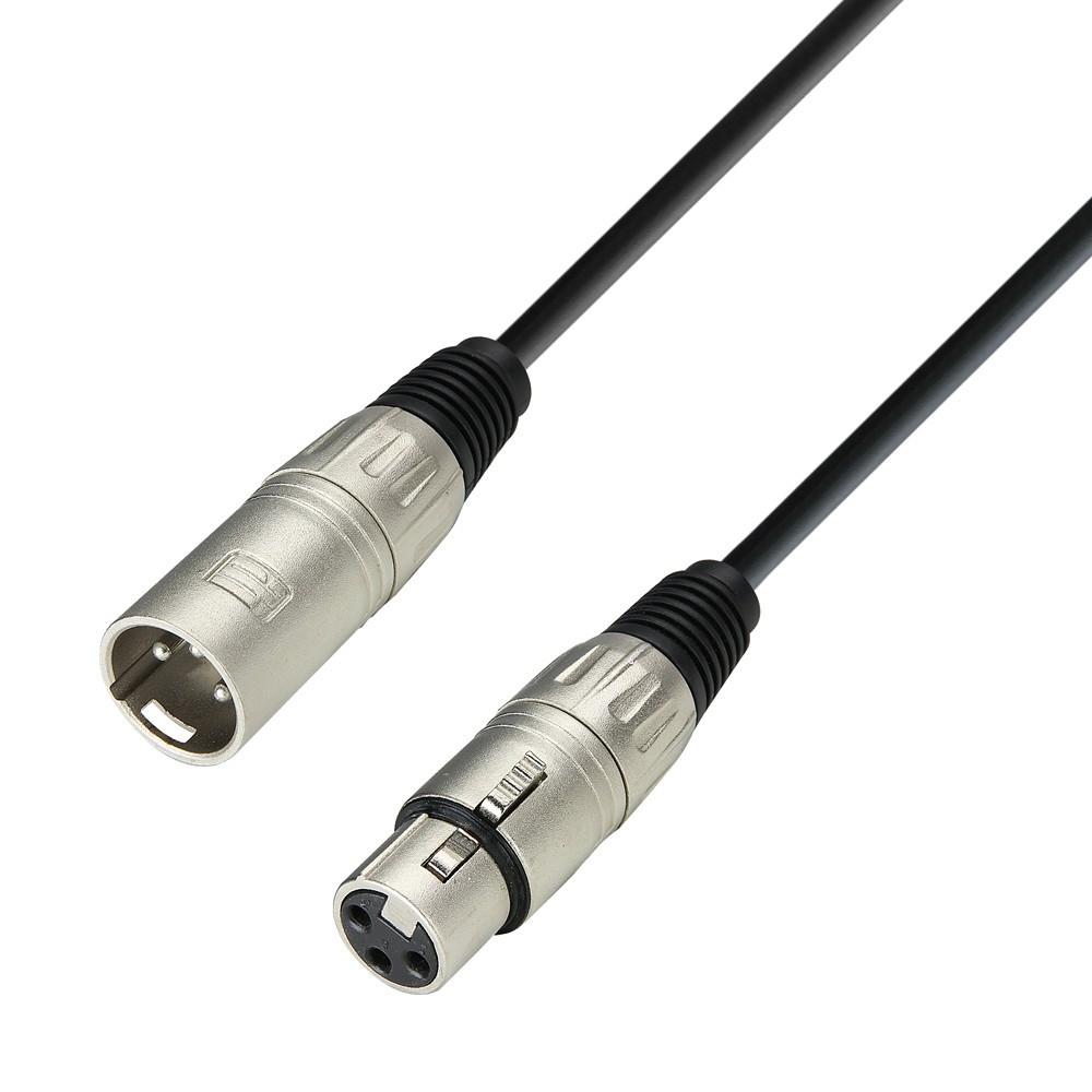 Cable XLR Macho a Hembra 0,5m Adam Hall 3STAR Negro