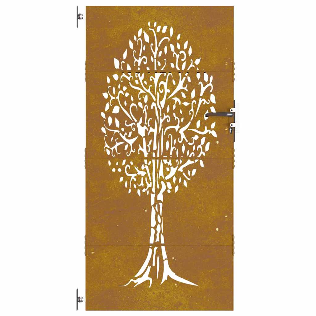 vidaXL Puerta de jardín acero corten diseño árbol 85x175 cm
