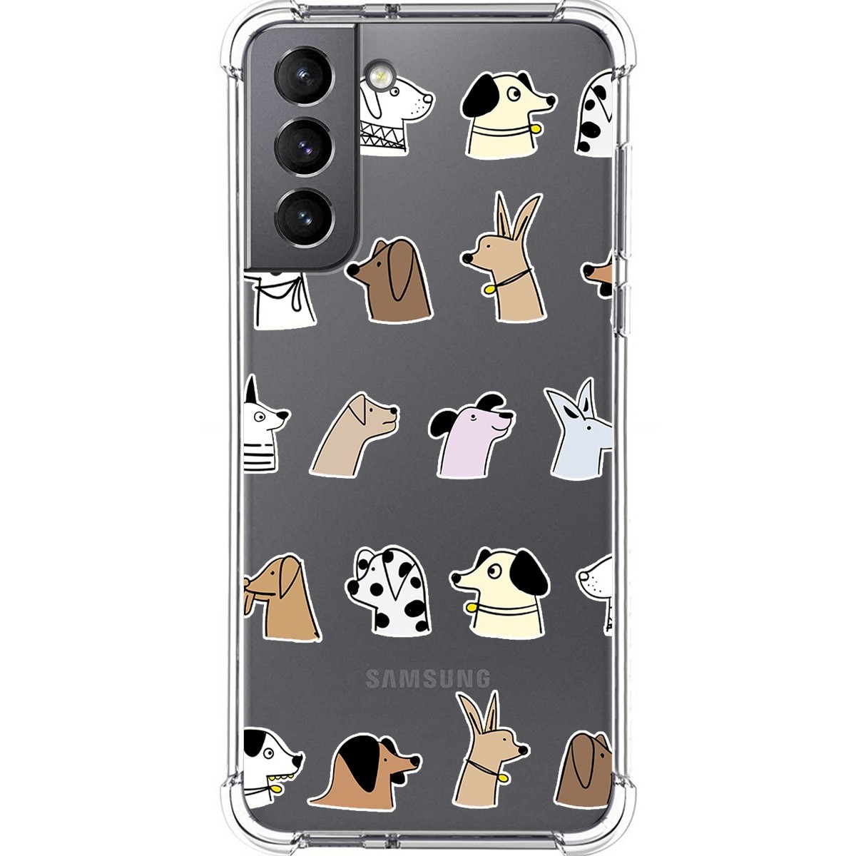 Tumundosmartphone Funda Silicona Antigolpes para Samsung Galaxy S21 5G diseño Perros Dibujos