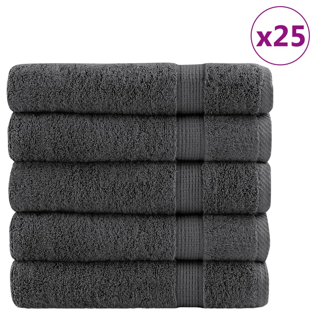 vidaXL Toallas baño 25 uds 100% algodón 100x150 cm 600 gsm toalla Color Antracita,  Blanco, y mas