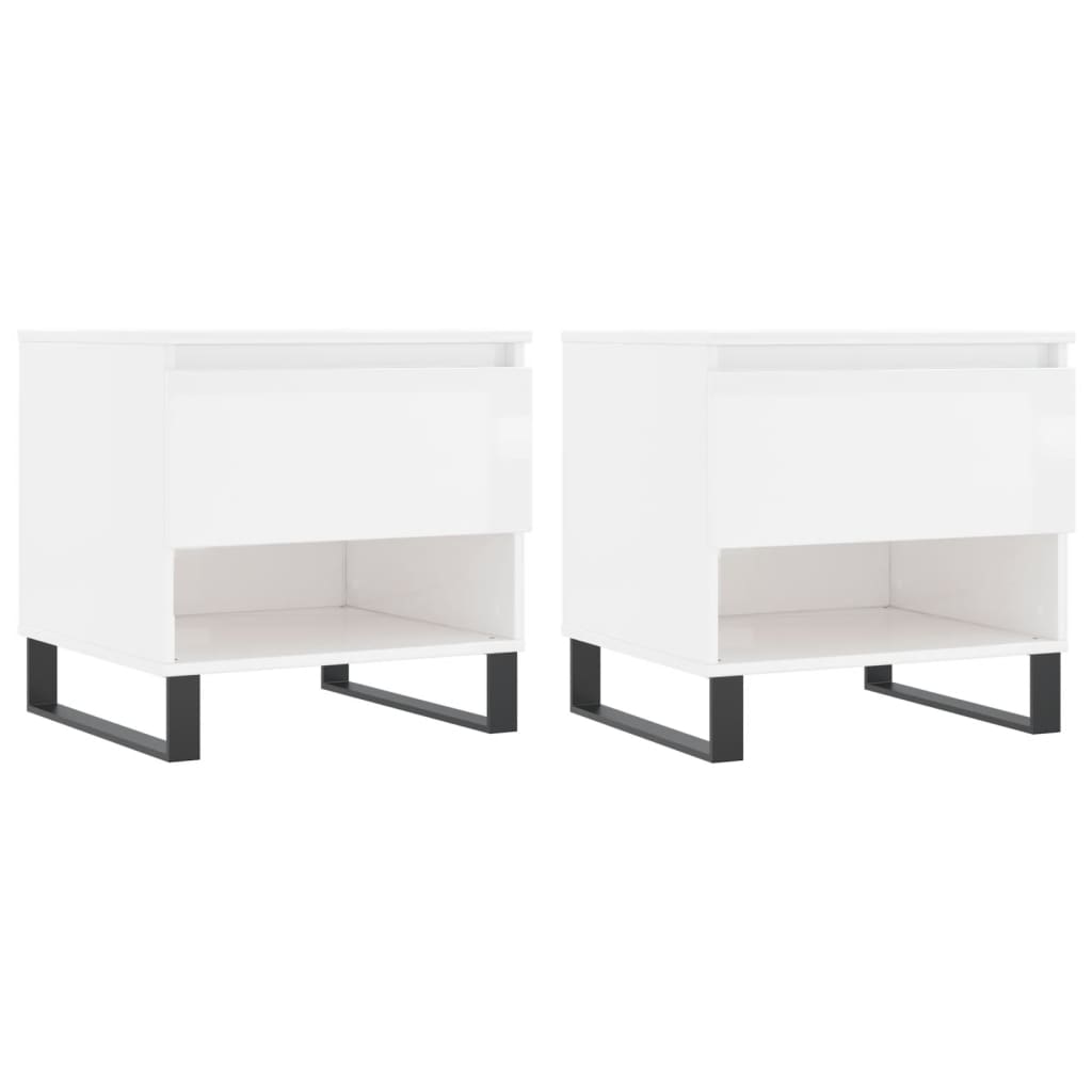 Vidaxl Mesas de Centro 2 Uds Madera de Ingeniería 50x46x50 Cm Blanco