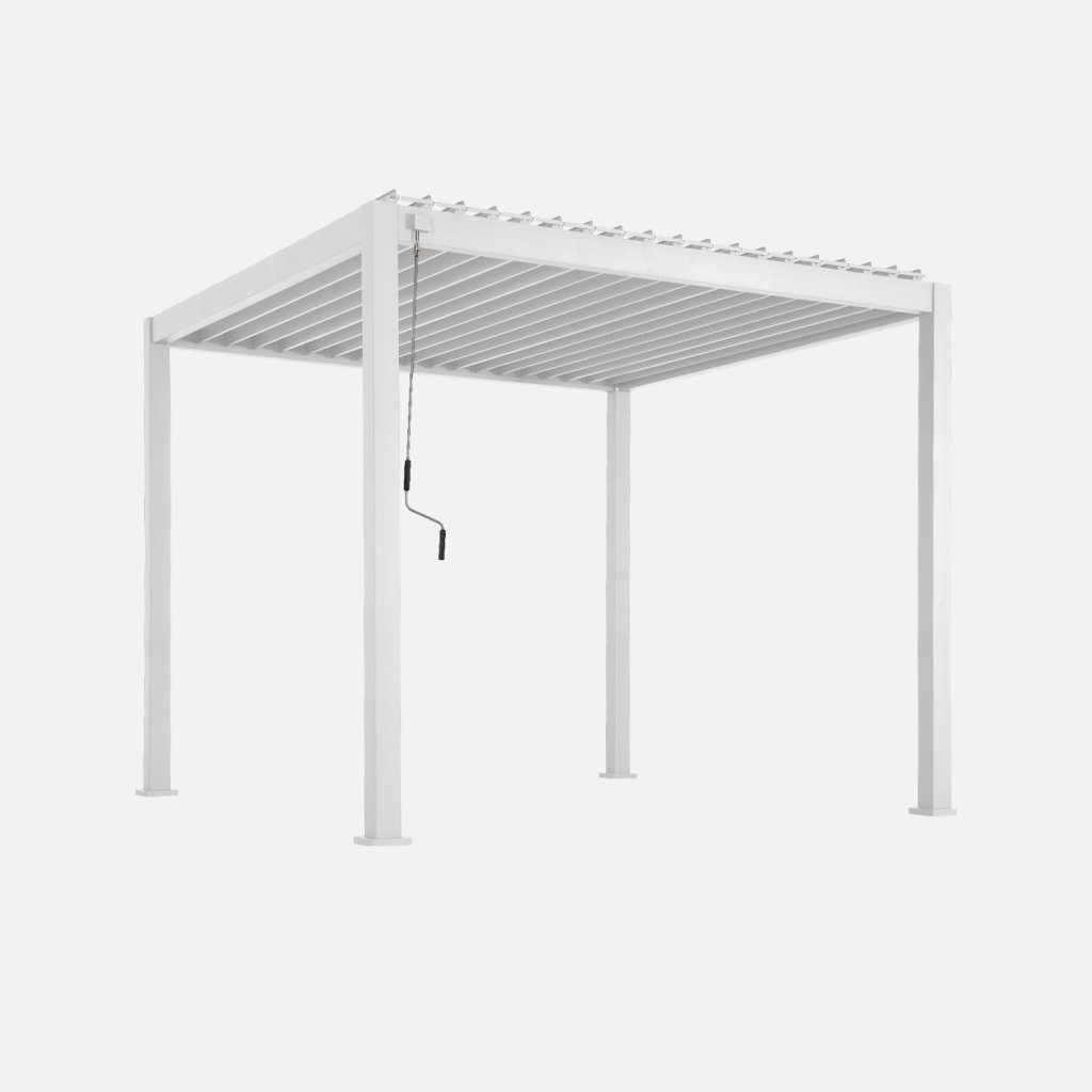 Sweeek - Pérgola bioclimática 3x3m de aluminio con lamas orientables Antracita - 301x301x250 cm