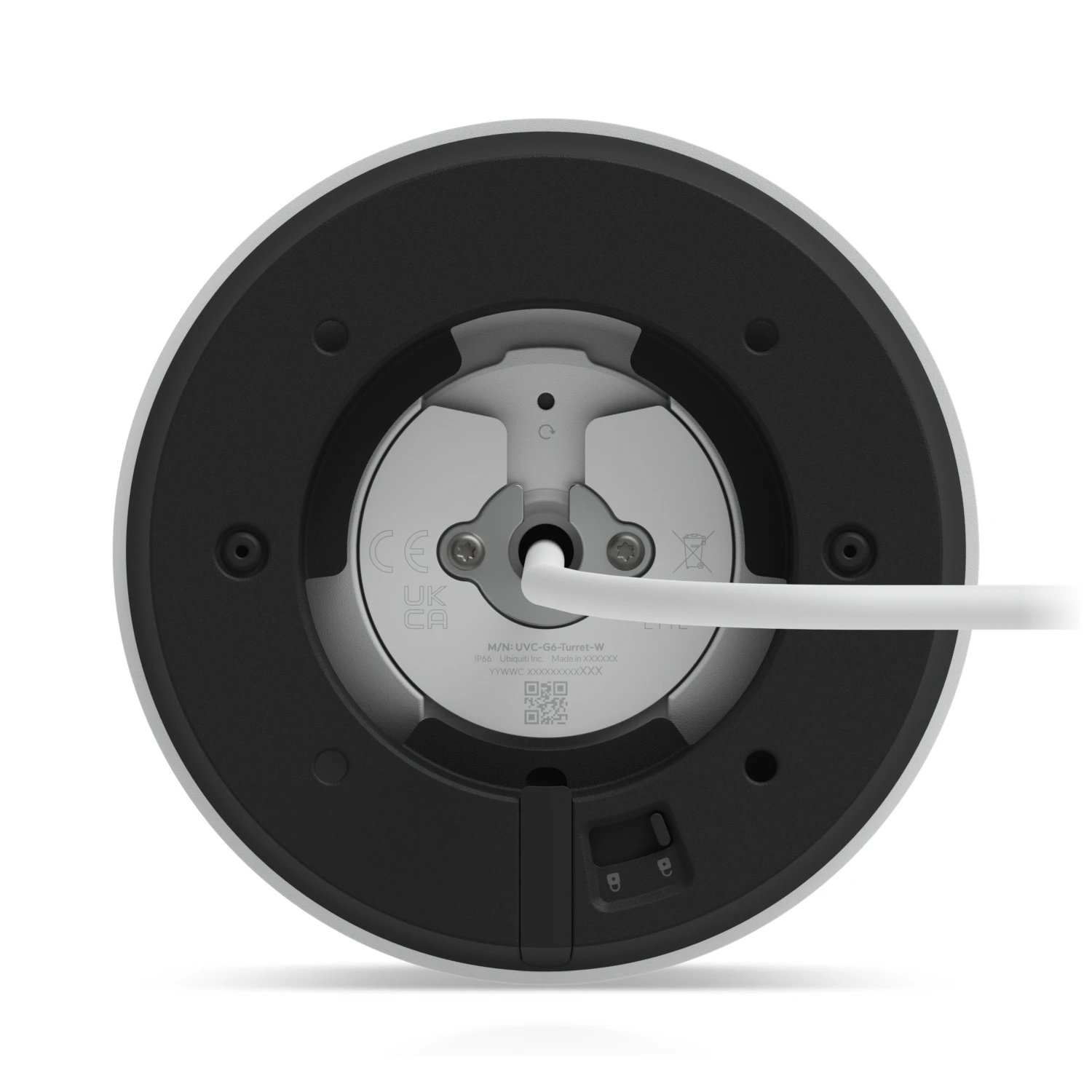 Ubiquiti - Cámara de vigilancia domótica G6 Turret CM70316323 para techo o pared, resolución 3864x2160 píxeles (casi 4K), IP66 resistente a polvo y lluvia intensa, visión nocturna 24/7, ideal para sistemas inteligentes de hogar y control domótico