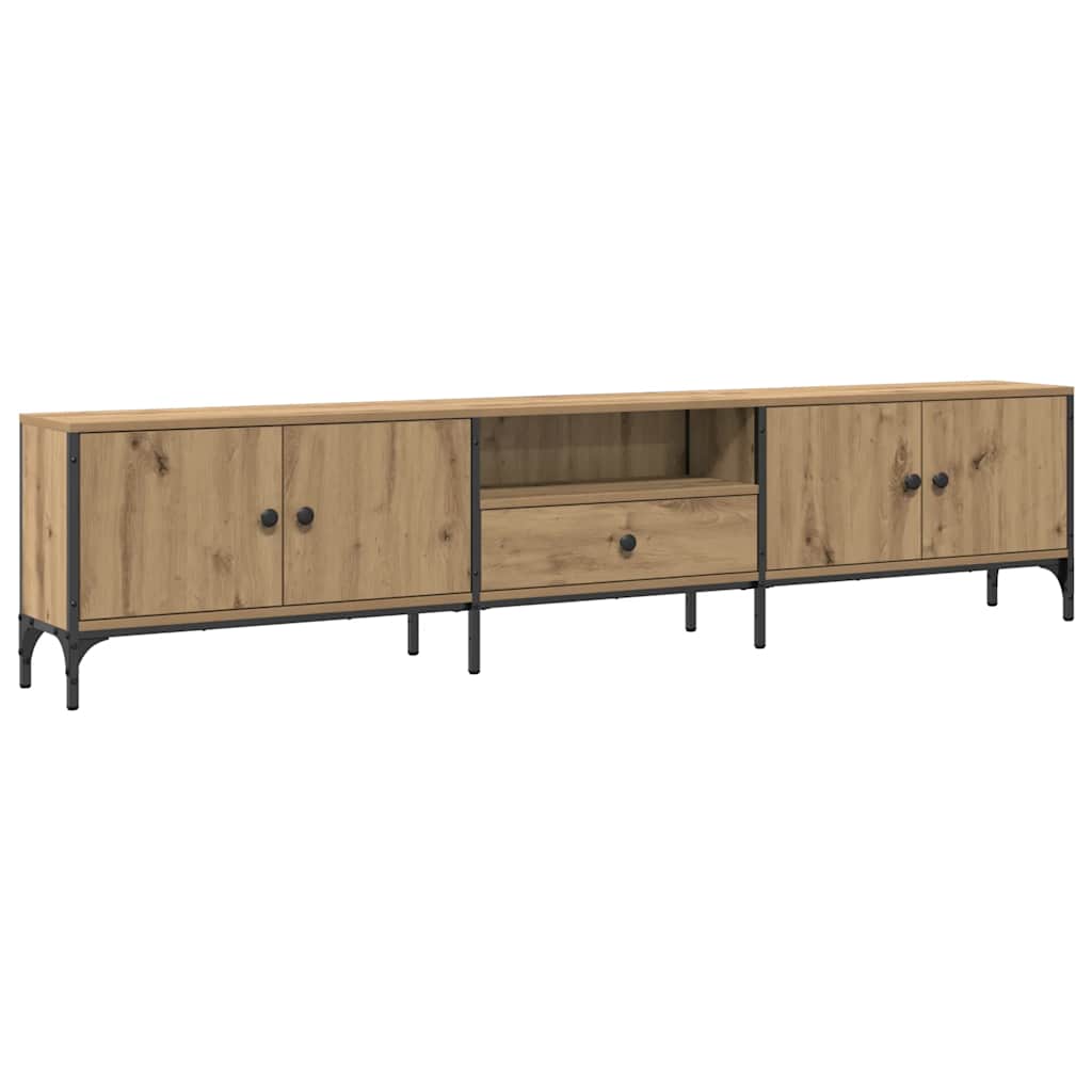 vidaXL Mueble TV cajón madera ingeniería roble artesanal 200x25x44 cm