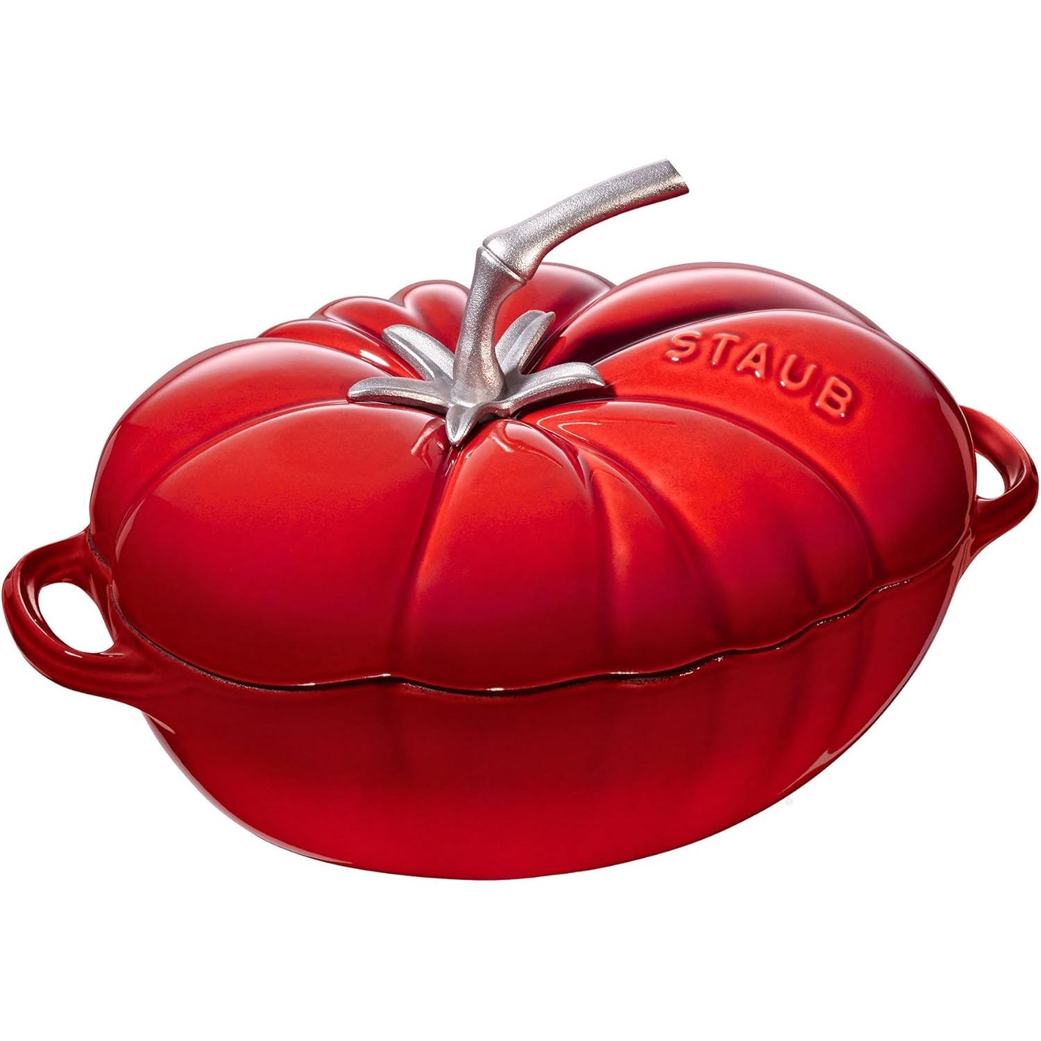 Staub Cocotte Tomate 25 cm Kirschrot Forma, Hierro Fundido