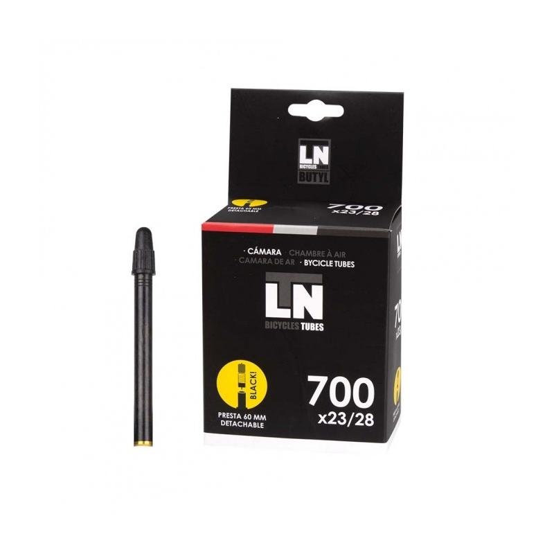ELTIN - Cámara para bicicletas modelo Presta Negra 60mm, válvula desmontable Presta color negro, ideal para uso con líquido anti pinchazos, compatible con ruedas de 48/60/80 mm